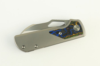 (Coming in March) Divo Knives Pony Stout V2 Folding Knife Beadblasted  Titanium w/ 80's Camo Satin Vanax Blade