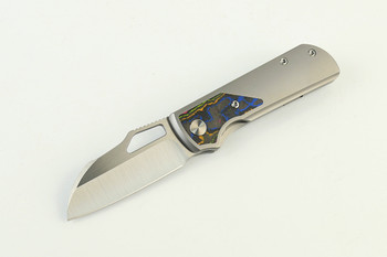 (Coming in March) Divo Knives Pony Stout V2 Folding Knife Beadblasted  Titanium w/ 80's Camo Satin Vanax Blade