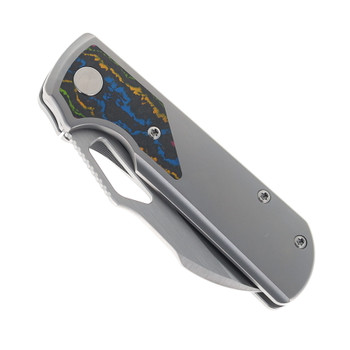 RIGHT Handed Divo Knives Pony Stout V2 Folding Knife Beadblasted  Titanium w/ 80's Camo Satin Vanax Blade