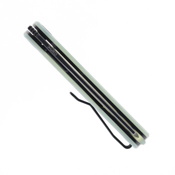 Vero Engineering Avid 2 Folding Knife Jade Titanium Handle S45VN Cleaver Plain Edge Blackwash Finish