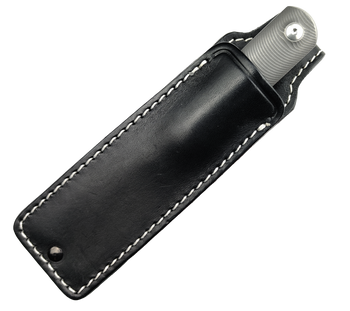 Straight Line Ally Fixed Blade Knife Black Titanium Handle M390 Plain Edge Stonewash Finish AL-T