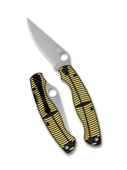 (Collectors Club #23) Spyderco Military 2 Salt Folding Knife Black & Yellow G10 Handle Magnacut Blade C36GBKYLMCP2