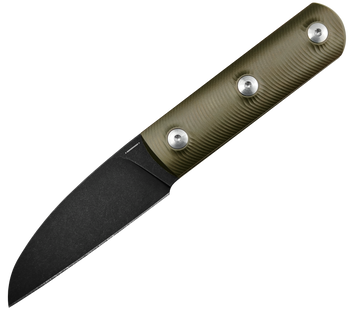 Straight Line Ally Fixed Blade Knife Bronze Titanium Handle M390 Plain Edge Black PVD Finish AL-TBRD