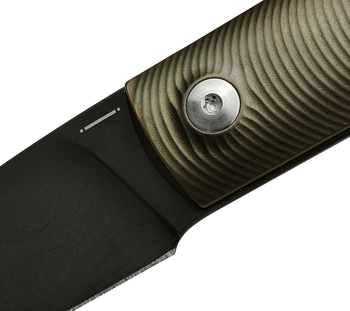 Straight Line Ally Fixed Blade Knife Bronze Titanium Handle M390 Plain Edge Black PVD Finish AL-TBRD