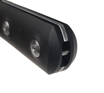 Straight Line Ally Fixed Blade Knife Black Titanium Handle M390 Plain Edge Satin Finish AL-TBK