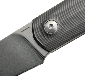 Straight Line Erny Fixed Blade Knife Gray Titanium Handle M390 Plain Edge Stonewash Finish ER-T