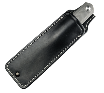 Straight Line Erny Fixed Blade Knife Gray Titanium Handle M390 Plain Edge Stonewash Finish ER-T