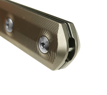 Straight Line Erny Fixed Blade Knife Bronze Titanium Handle M390 Plain Edge Black PVD Finish ER-TBRD