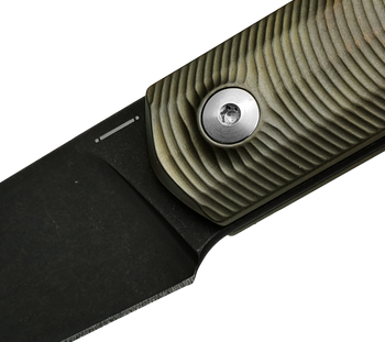 Straight Line Erny Fixed Blade Knife Bronze Titanium Handle M390 Plain Edge Black PVD Finish ER-TBRD