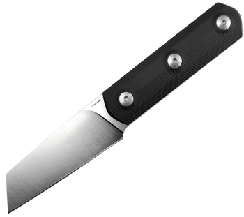 Straight Line Erny Fixed Blade Knife Black Titanium Handle M390 Plain Edge Satin Finish ER-TBK