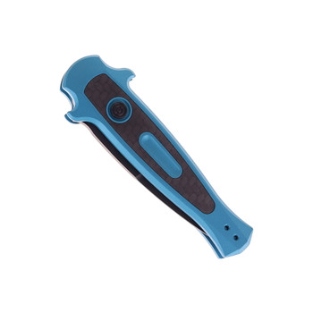 Kershaw Launch 12 Auto Knife Teal Aluminum/Carbon Fiber Handle 154CM Spear Point Plain Black Blade 7125TEALBK