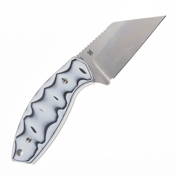 Kansept Siafu Fixed Blade Knife Black/White G10 Handle D2 Plain Edge Stonewash Finish G016A4