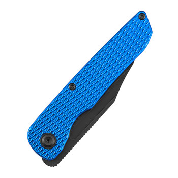 Kansept Nettle Folding Knife Blue Aluminum Handle 154CM Tanto Plain Black Blade T1103A2