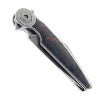 Rike Viper 3-P V2 Folding Knife Titanium & Orange Carbon Fiber Handle M398 Blade 3-P/CCF