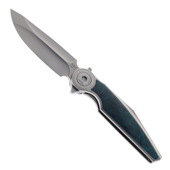 Rike Viper 3-P V2 Folding Knife Titanium & Green Carbon Fiber Handle M398 Blade 3-P/GRCF