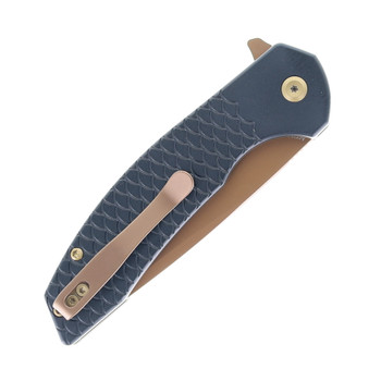 Kansept Accipiter Folding Knife Black Aluminum Handle 14C28N Plain Edge Rose Gold Finish T1007F6