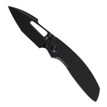 Tenable Link Folding Knife Black Micarta Handle 14C28N Harpoon Plain Edge Blackwash Finish B1068A4