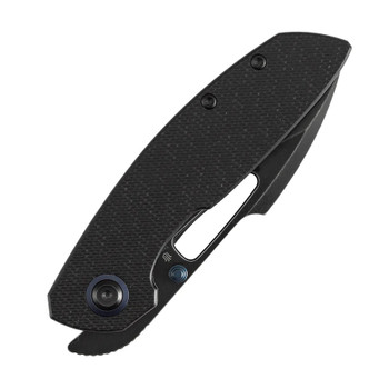 Tenable Link Folding Knife Black Micarta Handle 14C28N Harpoon Plain Edge Blackwash Finish B1068A4