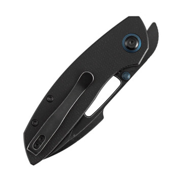 Tenable Link Folding Knife Black Micarta Handle 14C28N Harpoon Plain Edge Blackwash Finish B1068A4