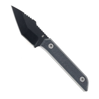 TacKnives Mini Marlin Fixed Blade Knife Black Micarta Handle 14C28N Plain Edge Black PVD Finish