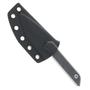 TacKnives Mini Marlin Fixed Blade Knife Black Micarta Handle 14C28N Plain Edge Black PVD Finish