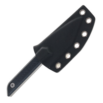 TacKnives Mini Marlin Fixed Blade Knife Black Micarta Handle 14C28N Plain Edge Black PVD Finish
