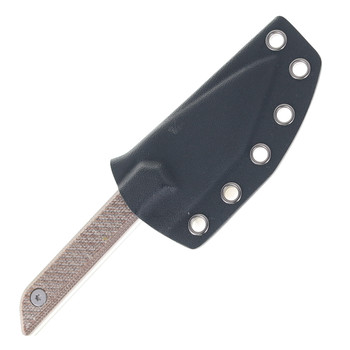 TacKnives Mini Marlin Fixed Blade Knife Brown Micarta Handle 14C28N Plain Edge Satin Finish