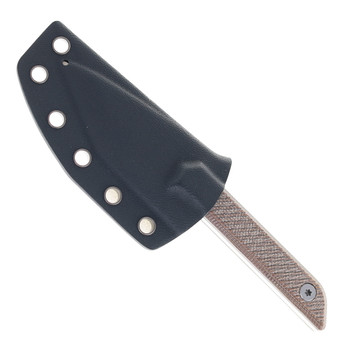 TacKnives Mini Marlin Fixed Blade Knife Brown Micarta Handle 14C28N Plain Edge Satin Finish