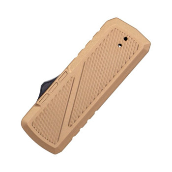 TacKnives Zipper OTF Automatic Utility Knife Brown Aluminum Handle SK5 Razor Blade Plain Edge