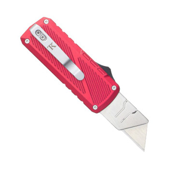 TacKnives Zipper OTF Automatic Utility Knife Red Aluminum Handle SK5 Razor Blade Plain Edge