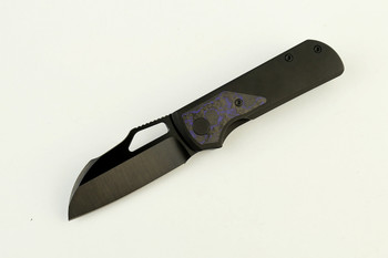 (Coming in March) Divo Knives Pony Stout V2 Folding Knife Black PVD Titanium w/ Purple Camo Carbon Satin DLC Vanax Blade