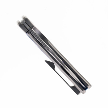 RIGHT Handed Divo Knives Pony Stout V2 Folding Knife Bead Blasted w/ Blue Crystalized Titanium Satin Vanax Blade