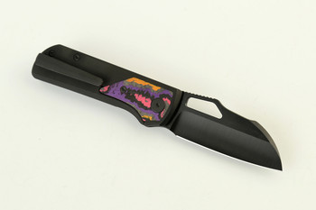 (Coming in March) Divo Knives Pony Stout V2 Folding Knife Black PVD Titanium w/POP Camo Carbon Satin DLC Vanax Blade