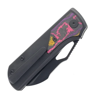 RIGHT Handed Divo Knives Pony Stout V2 Folding Knife Black PVD Titanium w/POP Camo Carbon Satin DLC Vanax Blade