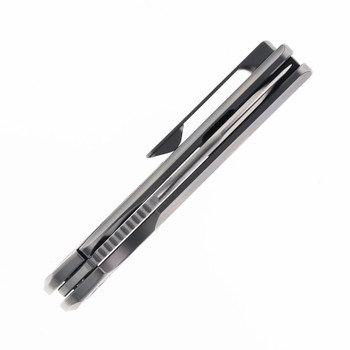 (Dropping 3-27 @12PM EST) LEFT Handed Divo Knives Pony Stout V2 Folding Knife Beadblasted  Titanium w/ 80's Camo Satin Vanax Blade