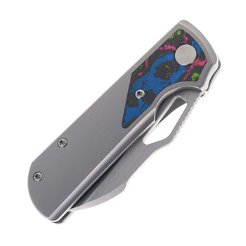 (Dropping 3-27 @12PM EST) LEFT Handed Divo Knives Pony Stout V2 Folding Knife Beadblasted  Titanium w/ 80's Camo Satin Vanax Blade