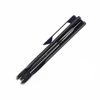 (Dropping 3-27 @12PM EST) LEFT Handed Divo Knives Pony Stout V2 Folding Knife Black PVD Titanium w/ Purple Camo Carbon Satin DLC Vanax Blade