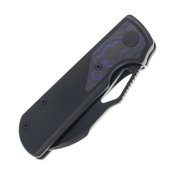 (Dropping 3-27 @12PM EST) LEFT Handed Divo Knives Pony Stout V2 Folding Knife Black PVD Titanium w/ Purple Camo Carbon Satin DLC Vanax Blade