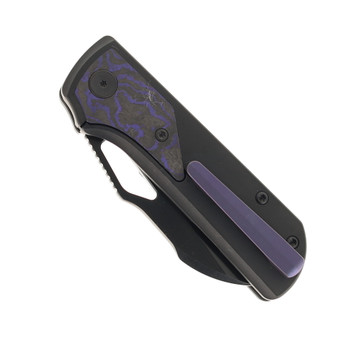 (Dropping 3-27 @12PM EST) LEFT Handed Divo Knives Pony Stout V2 Folding Knife Black PVD Titanium w/ Purple Camo Carbon Satin DLC Vanax Blade