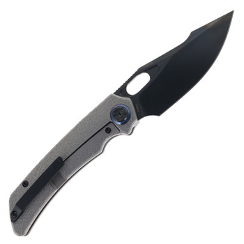 Kunwu Jericho Folding Knife Titanium/Timascus Handle VANAX Plain Edge Black DLC/Satin Finish K713T-R2-3