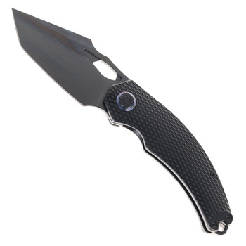 Kunwu Poon Padre Folding Knife Black PVD Diamond Titanium Handle S90V Plain Edge Black DLC Finish K706TO-T4
