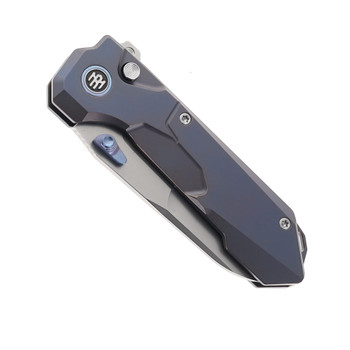 Remette Cosmic Folding Knife Blue Titanium Handle M390 Plain Edge Pearlescent Finish RTCO-TB