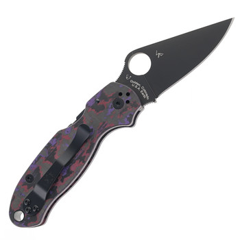 (Collectors Club #23) Spyderco Para 3 Folding Knife Purple Haze Carbon Fiber Handle Crew-Wear Steel C223CFPHBKP