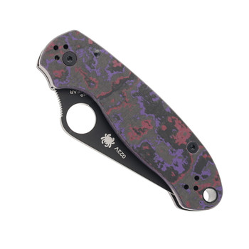 (Collectors Club #23) Spyderco Para 3 Folding Knife Purple Haze Carbon Fiber Handle Crew-Wear Steel C223CFPHBKP