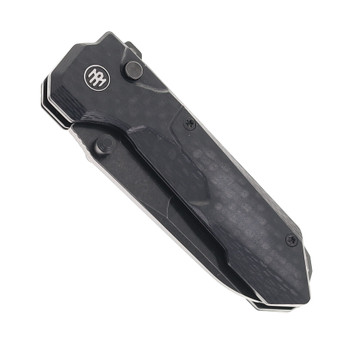 Remette Cosmic Folding Knife Black Pattern G10 Handle 14C28N Plain Black Blade RTCO-GC