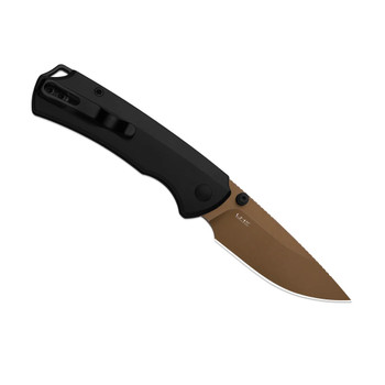 Kizer T1 BD Folding Knife Black Titanium Handle Elmax Drop Point Plain Edge Sunset Metal PVD/Stonewash Finish Ki3490.2BDA2