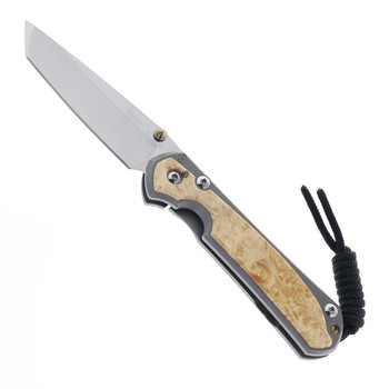 Chris Reeve Small Sebenza 31 Titanium Handled Bog Oak Inlay Tanto Stonewashed Magnacut Blade S31-1132