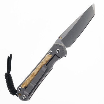 Chris Reeve Small Sebenza 31 Titanium Handled Bog Oak Inlay Tanto Stonewashed Magnacut Blade S31-1132