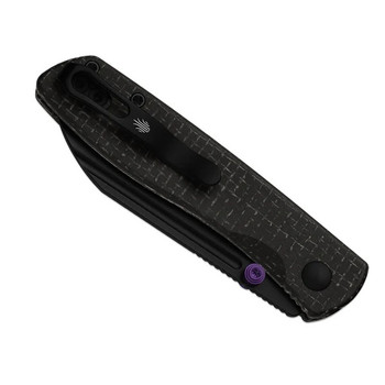 Kizer Renissance Folding Knife Black Micarta Handle N690 Sheepsfoot Plain Edge Black PVD Finish V3698A1