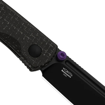 Kizer Renissance Folding Knife Black Micarta Handle N690 Sheepsfoot Plain Edge Black PVD Finish V3698A1